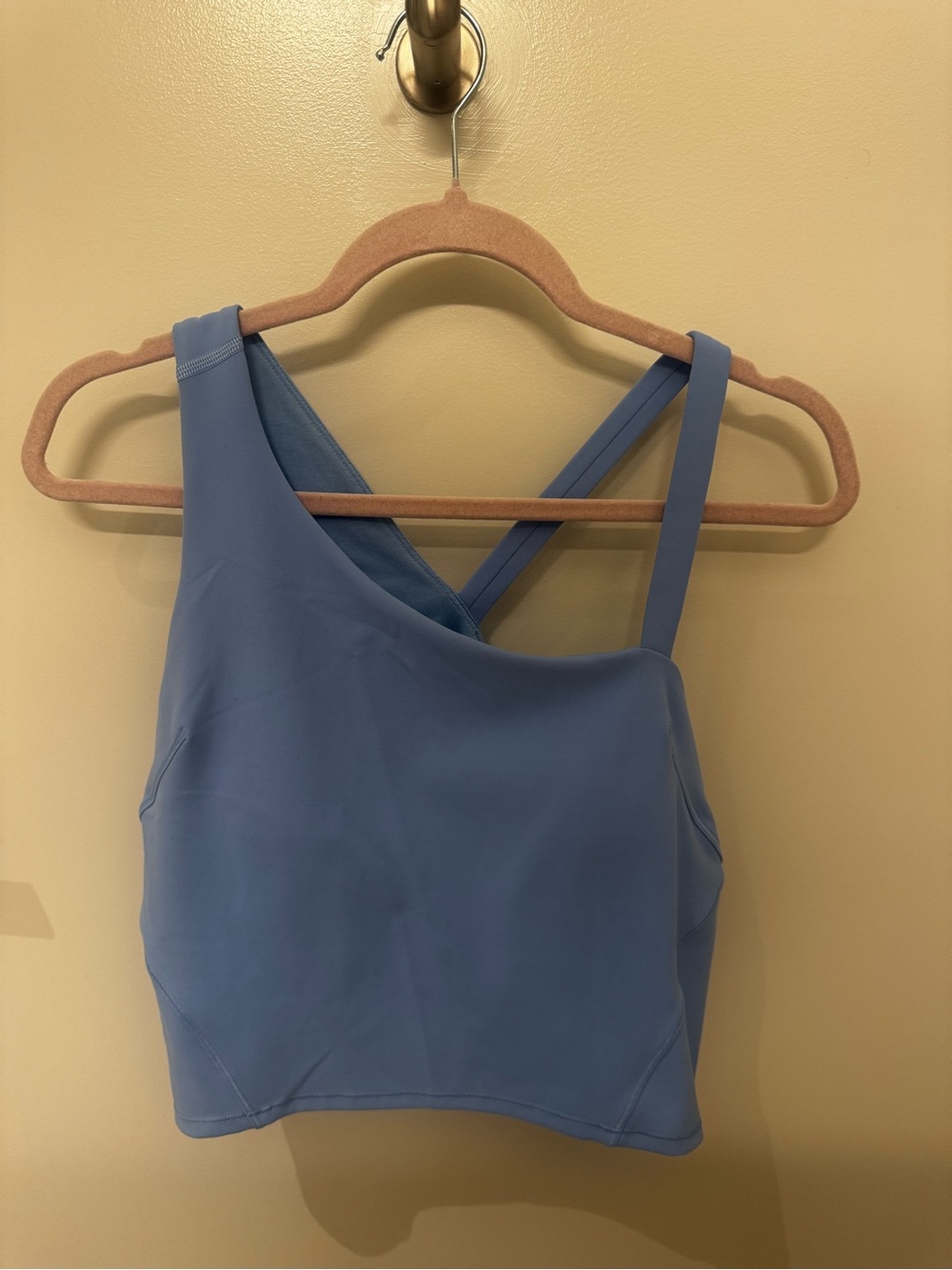 Lululemon Blue Asymmetric Strappy Crop Tank Top